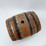 Vintage oak barrel USSR 70s with stand, 18×14×15 cm