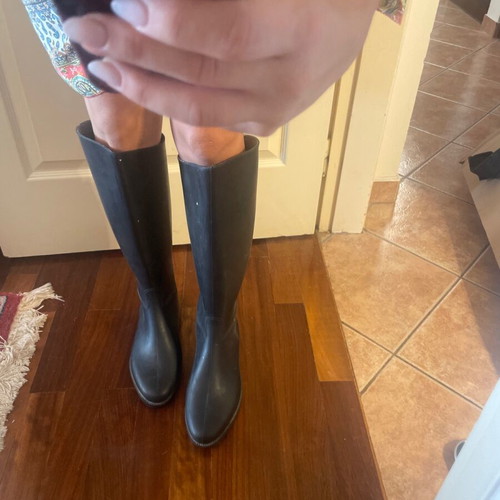 Black rain boots used, unisex, size 42
