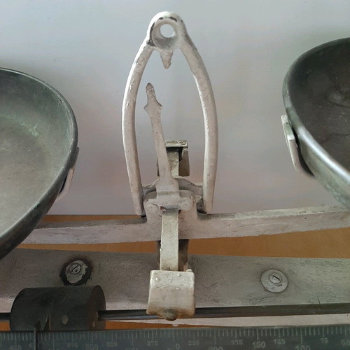 Antique scale with bronze pans used