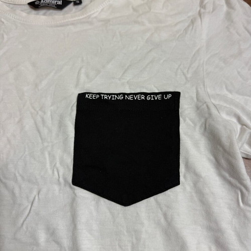 Admiral men's T-shirt Never Give Up white, new, size Small