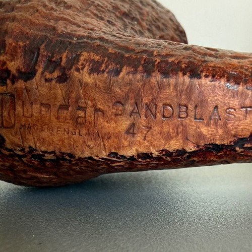 Duncan Sandblast A 47 Bent Billiard Briar Tobacco Pipe used, vintage