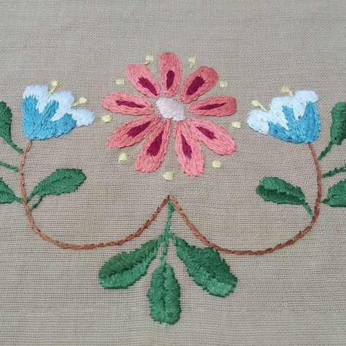 Handmade embroidered runner like new with lining