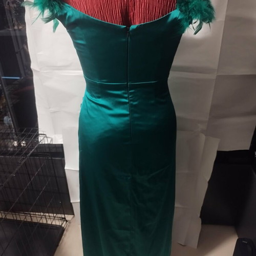 Evening dress bu Irene Angelopoulos satin green size S new