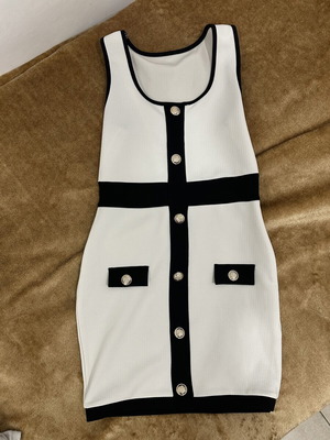 Elegant dress like new, black and white, small/medium