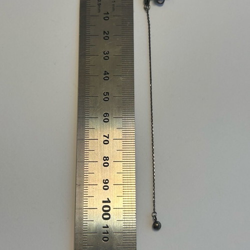 Mono Earring Black Zircon Long Chain like new