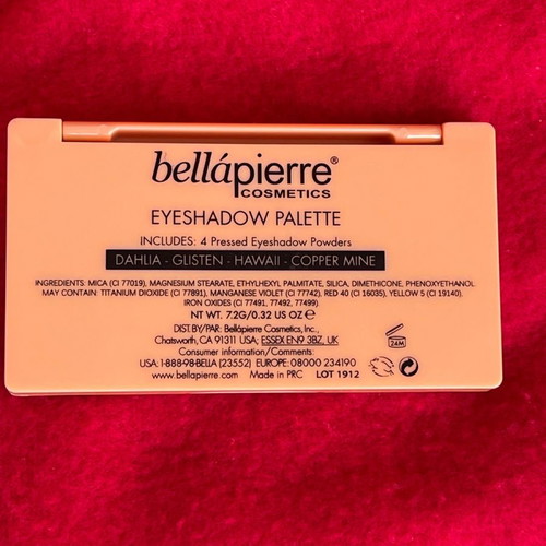 Bellapierre Cosmetics Peach Blossom 4-Color Eyeshadow Palette new