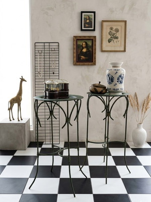 Metal plant stands set used, vintage style
