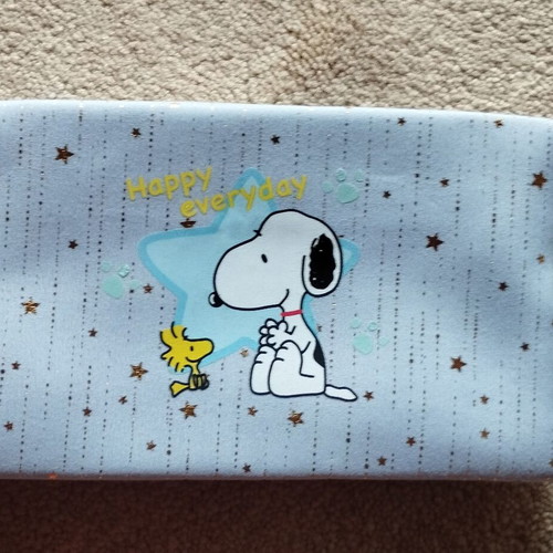 Snoopy Cosmetic Bag like new with gold zipper and handle