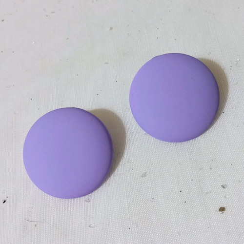 Round purple stud earrings new made of acrylic resin