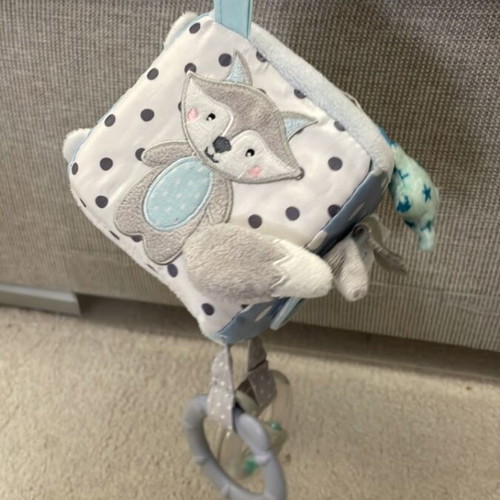 Activity cube for babies used, mirror worn