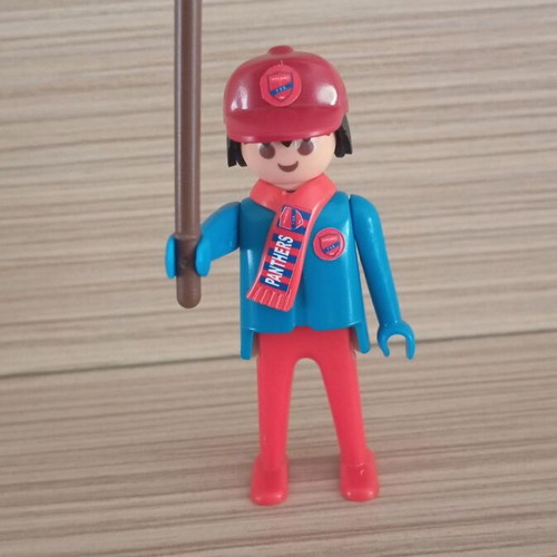 Playmobil Panionios Fan Figure like new with flag and scarf