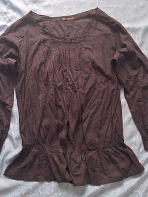 PNK Women's Long Sleeve Blouse New Brown Size M