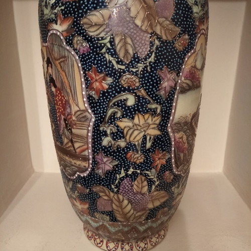 Satsuma vase used, height 40cm, diameter 22cm