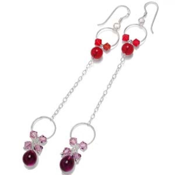 Fashion 925 ασημενια σκουλαρικια με φυσητο γυαλι ._147