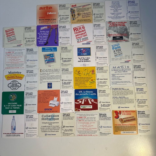 French phone cards like new, pack of 23 pieces 1994-6