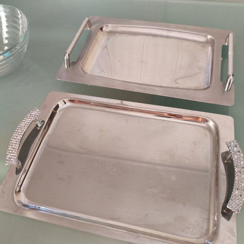 Vianox set of 2 stainless steel 18/10 serving trays