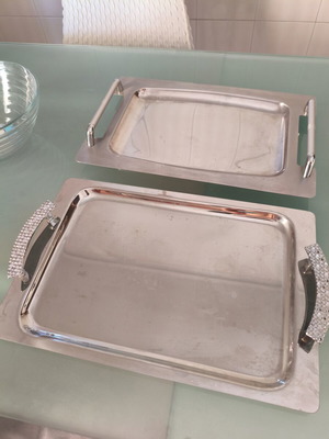 Vianox set of 2 stainless steel 18/10 serving trays