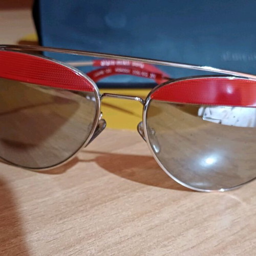 Alain Mikli A04004 mirror sunglasses like new, red and silver