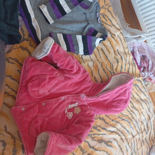 Baby jacket and dress set for 6-month-old girl