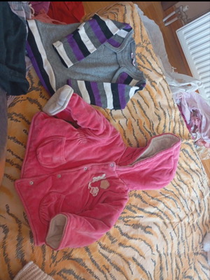 Baby jacket and dress set for 6-month-old girl