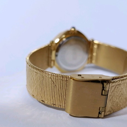 Ieke women's watch new, gold with turquoise dial and double rhinestones