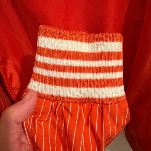 H&M jacket used, thin windbreaker, size S-XS, white orange