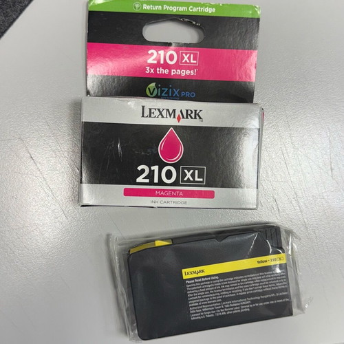 Lexmark 210XL 2 original sealed cartridges Magenta & Yellow new