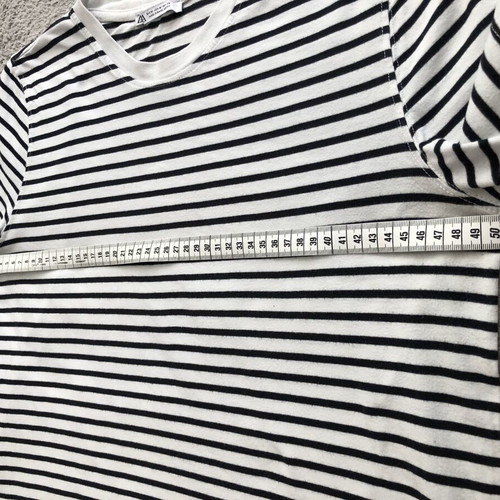 Zara women's striped T-shirt, black and white, size M