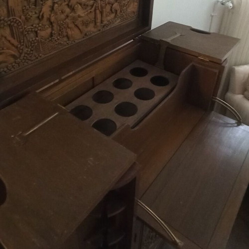 Authentic Chinese Bar Like New With Hand-Carved Details