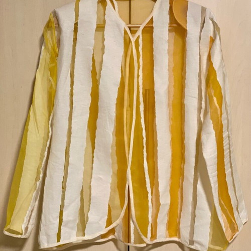 Anna Riska jacket like new with muslin stripes in yellow and orange