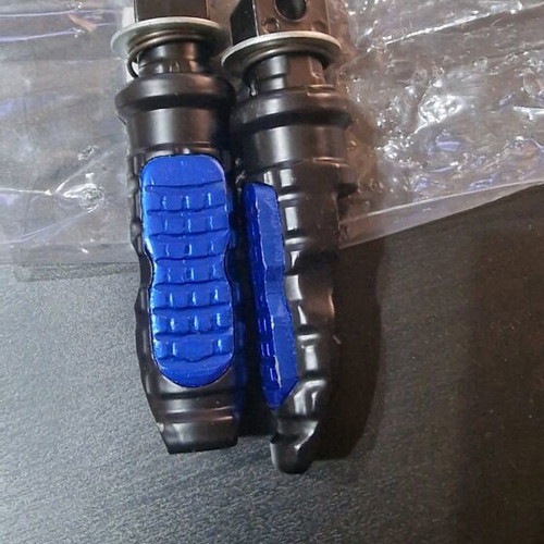 Motorcycle footpegs new, blue