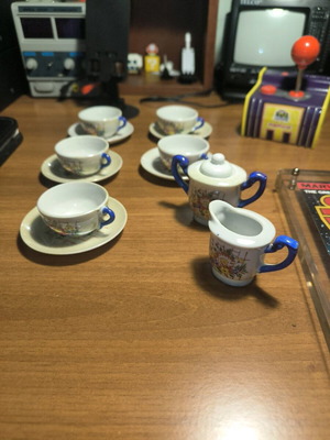 Children's porcelain tea set with flowers like new