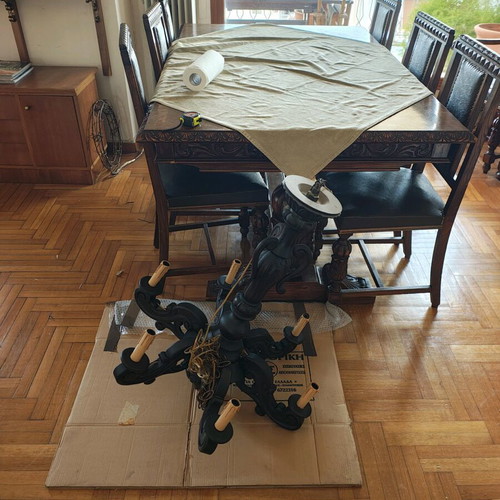 Old table with chairs and other furniture like new