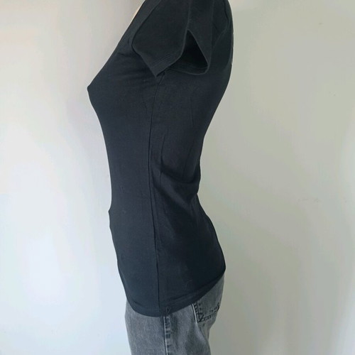 Piazza Italia black cotton t-shirt staff like new, size S