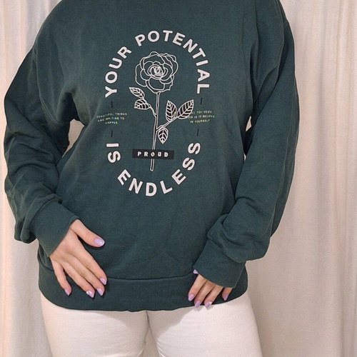 Stradivarius dark green sweatshirt like new size L