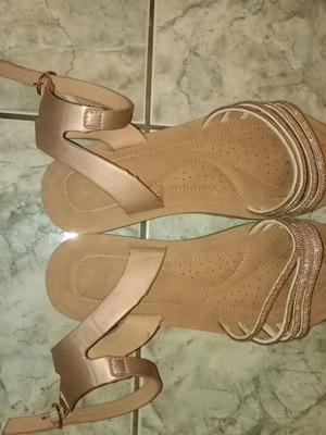 Sandals used, size 38, beige platform sandals