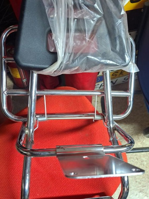 Vespa rack new with removable chrome backrest pad