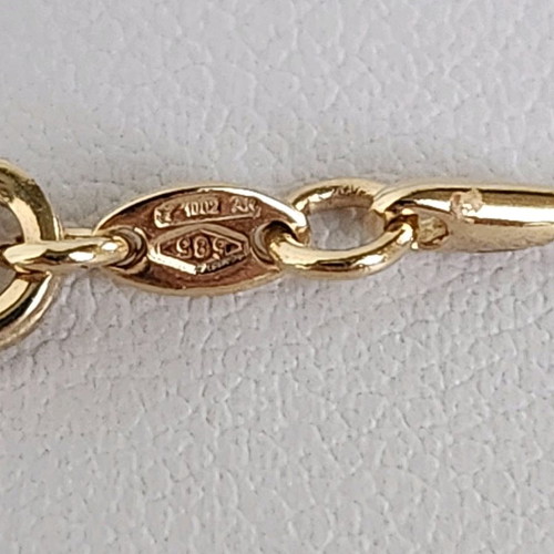Gold necklace 14 carat used, length 42cm
