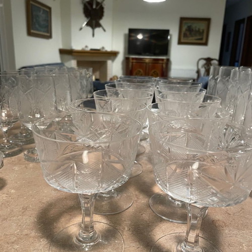 Crystal glasses used, set of 97 pieces