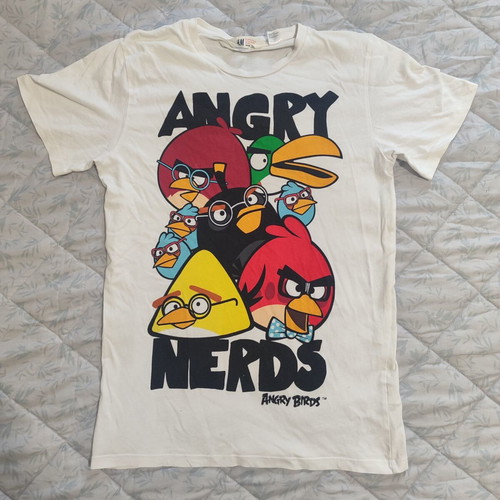 Angry Birds retro t-shirt H&M used, size 140 cm, white