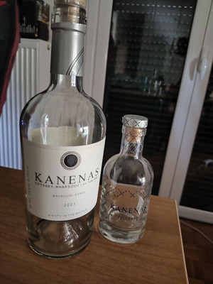 Κενά μπουκάλια Kanenas, κρασιού 0,75L και τσίπουρου 200ml, καινούργια
