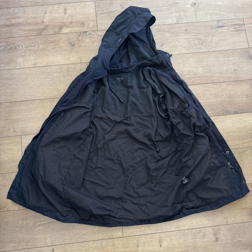 Downpour jacket with hoodie used, inner wool collar, blue, size M