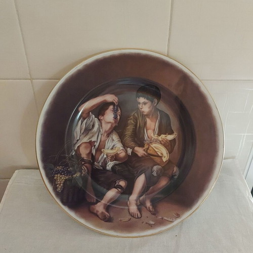 Decorative plate with painting by Murillo, new