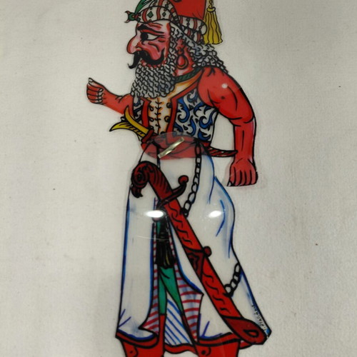 Karagiozis shadow theatre figure used, Dagakou creation