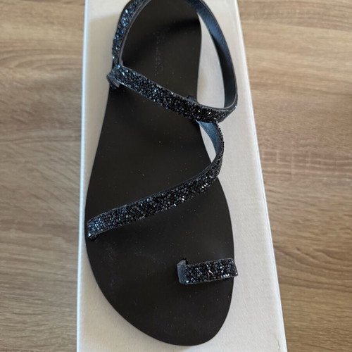 Sofia Manta leather women's sandals new, black, size 40