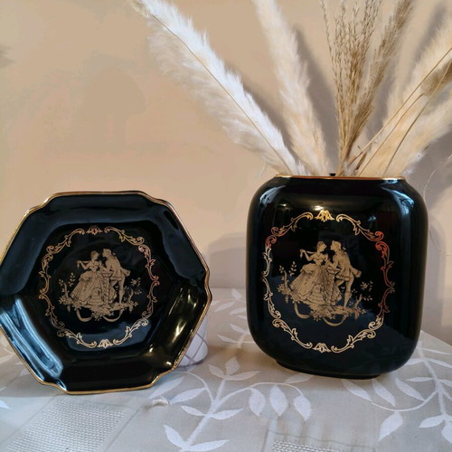 Minerva vintage ceramic set handmade with 24K gold like new