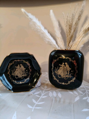 Minerva vintage ceramic set handmade with 24K gold like new