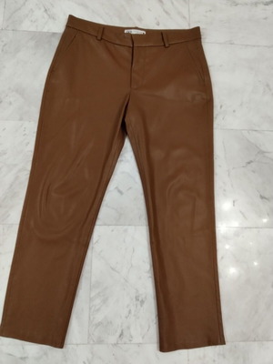 Zara women's faux leather pants size 40 L caramel, very good condition