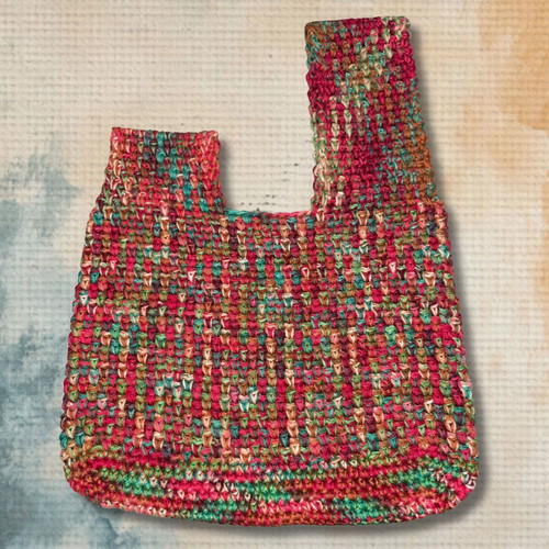 Handmade Japanese Knot Wrist Bag Red and Brown