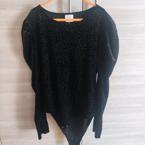 Festive blouse with rhinestones new, Zara, black, for 13 years old